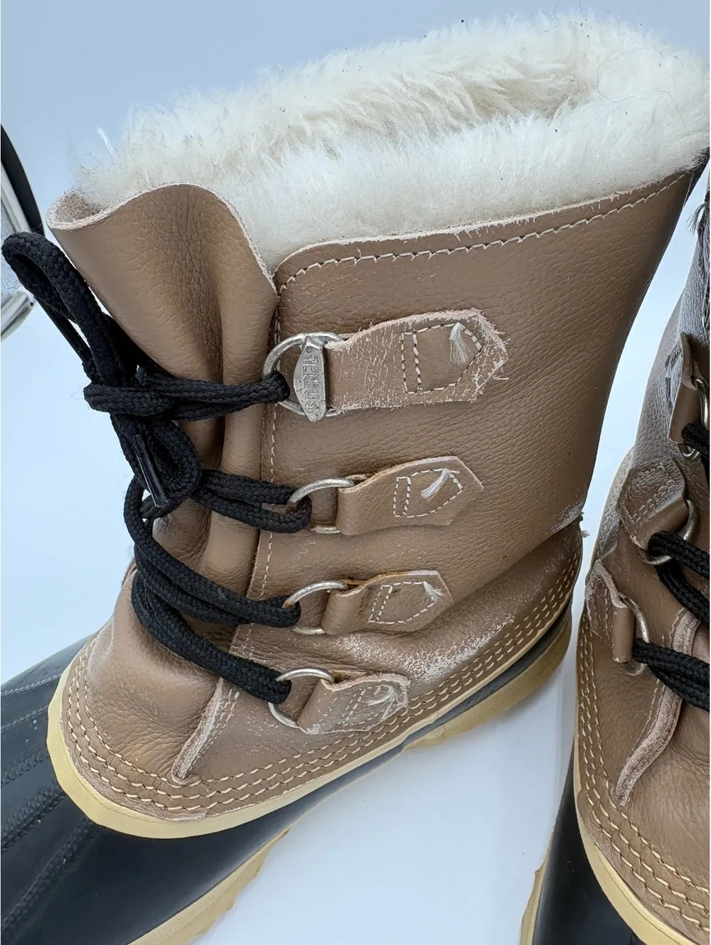 Sorel Women's Size 10 Winter Snow Boots Brown Black Faux Fur Lining Waterproof
